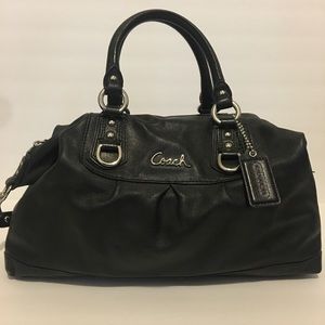 Coach black leather satchel